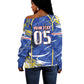 Custom Cape Verde Off Shoulder Sweater Blue Shark National Flag