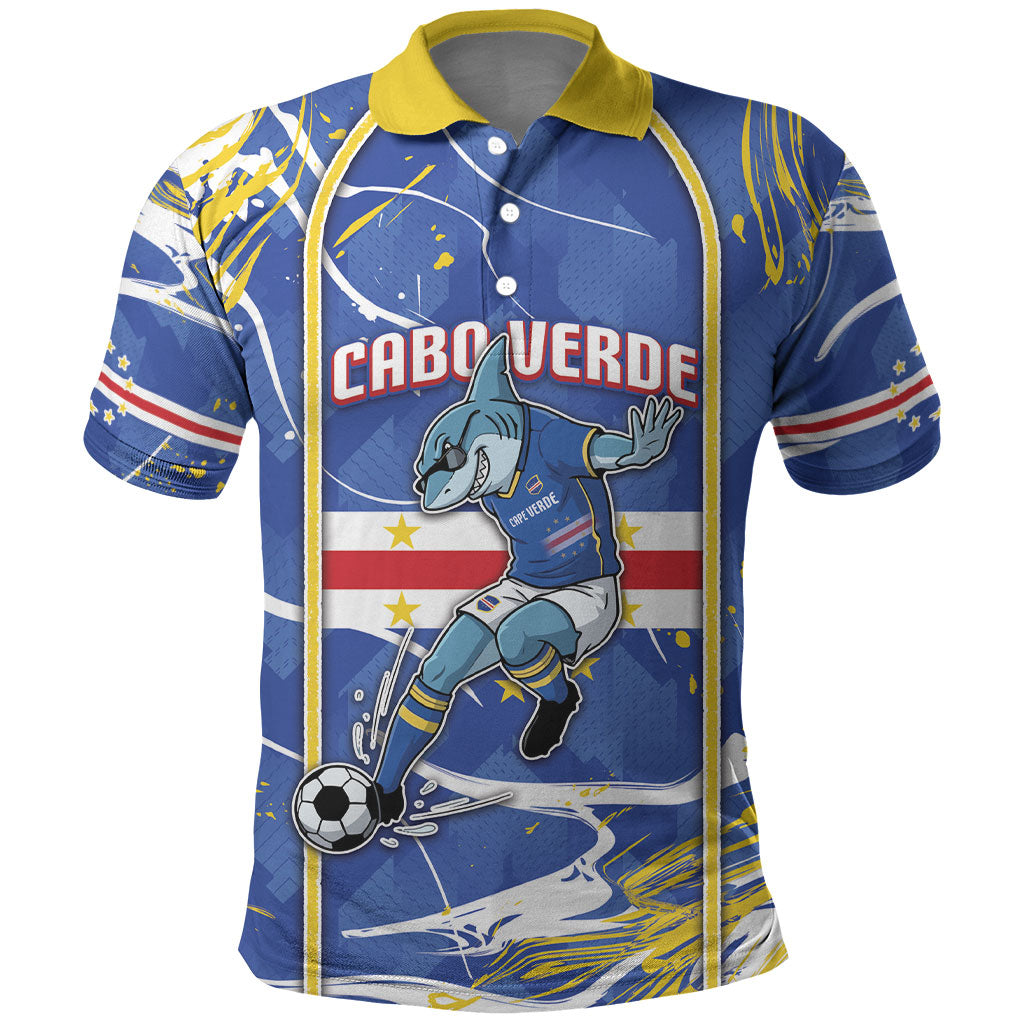 Custom Cape Verde Polo Shirt Blue Shark National Flag
