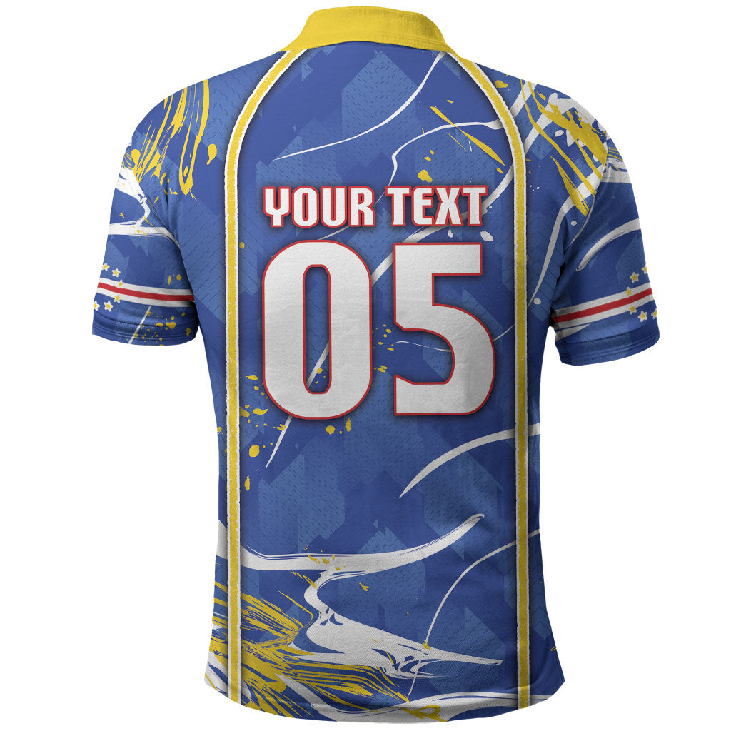 Custom Cape Verde Polo Shirt Blue Shark National Flag