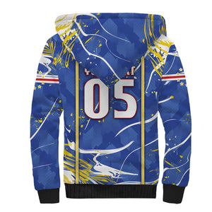 Custom Cape Verde Sherpa Hoodie Blue Shark National Flag