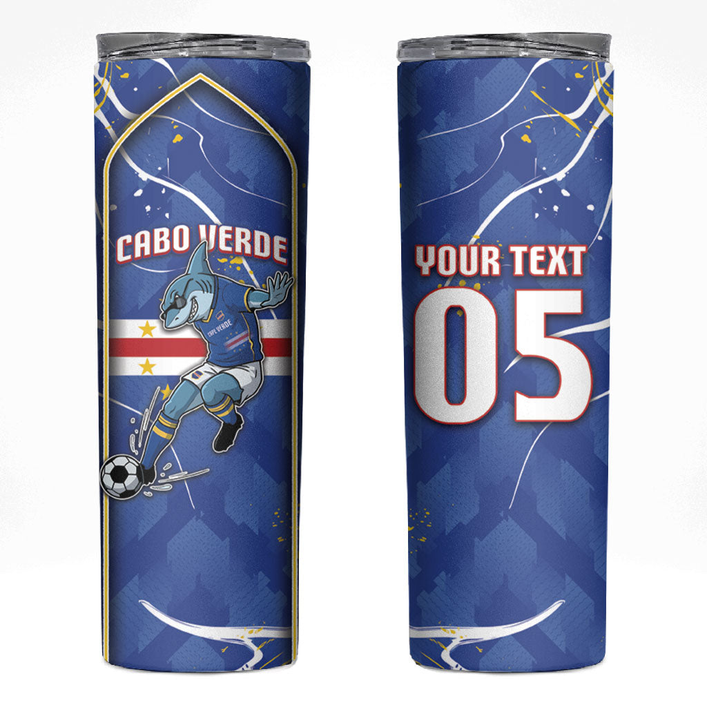 Custom Cape Verde Skinny Tumbler Blue Shark National Flag