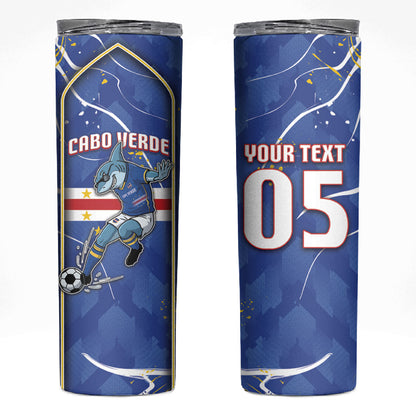Custom Cape Verde Skinny Tumbler Blue Shark National Flag