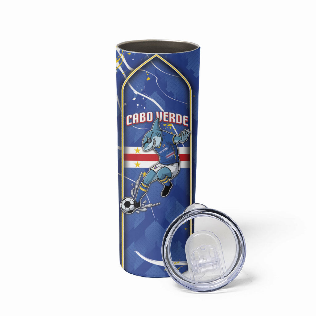 Custom Cape Verde Skinny Tumbler Blue Shark National Flag