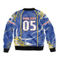 Custom Cape Verde Sleeve Zip Bomber Jacket Blue Shark National Flag