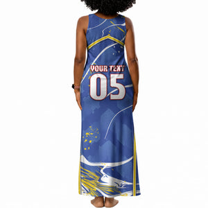 Custom Cape Verde Tank Maxi Dress Blue Shark National Flag