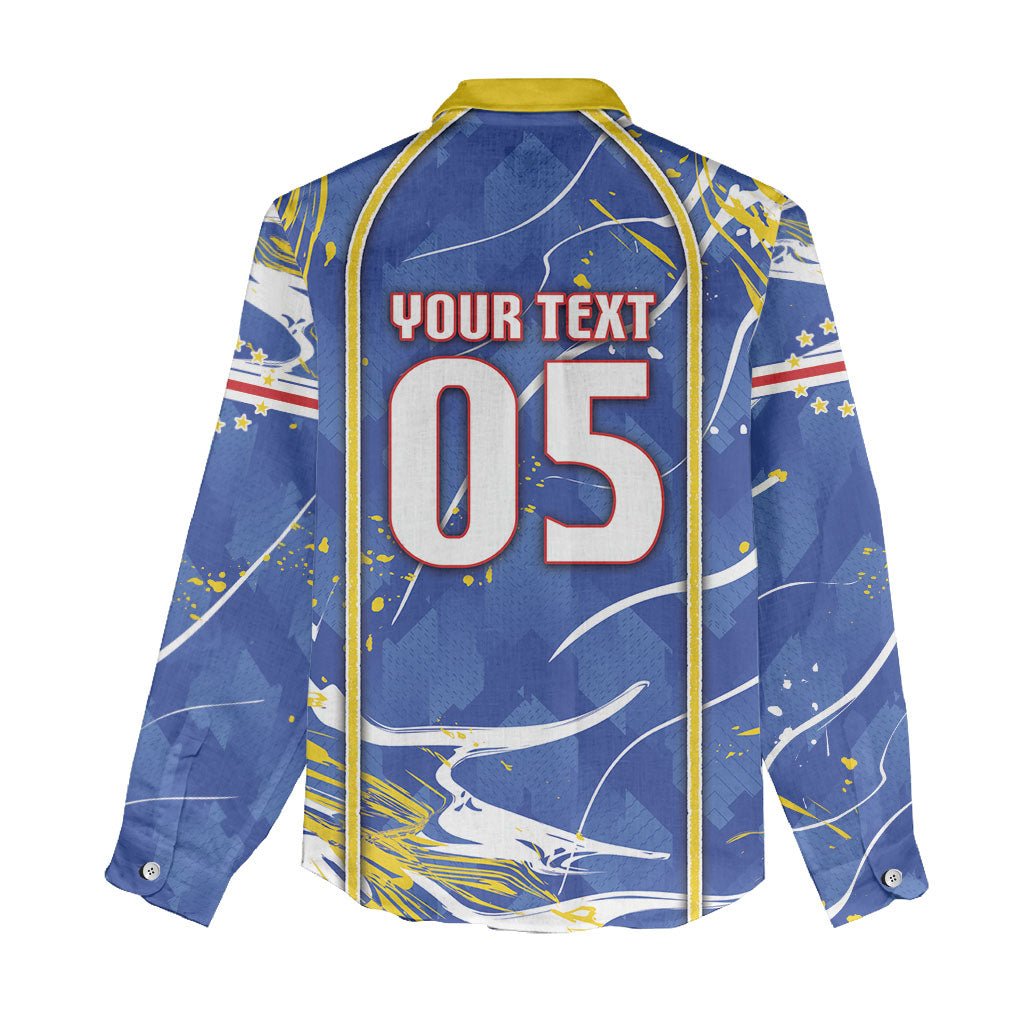 Custom Cape Verde Women Casual Shirt Blue Shark National Flag