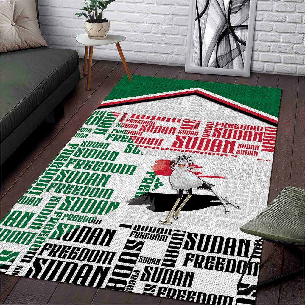 Sudan Area Rug Secretary Bird With Typography Patterns - African Pride