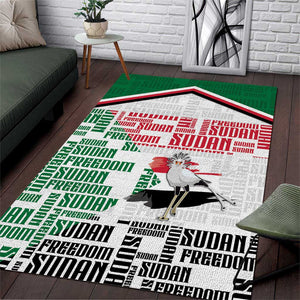 Sudan Area Rug Secretary Bird With Typography Patterns - African Pride