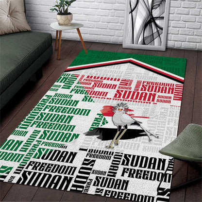 Sudan Area Rug Secretary Bird With Typography Patterns - African Pride