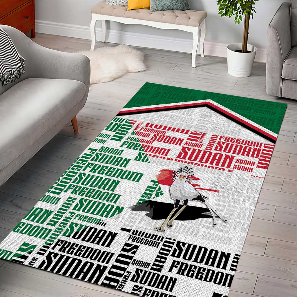 Sudan Area Rug Secretary Bird With Typography Patterns - African Pride
