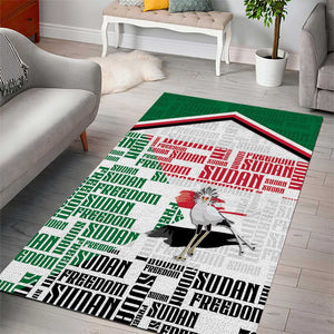 Sudan Area Rug Secretary Bird With Typography Patterns - African Pride