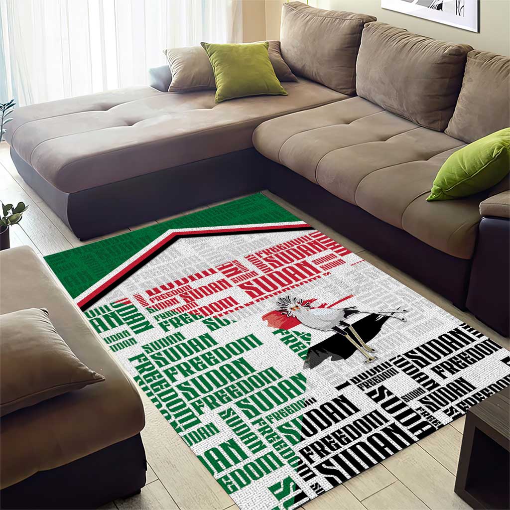 Sudan Area Rug Secretary Bird With Typography Patterns - African Pride