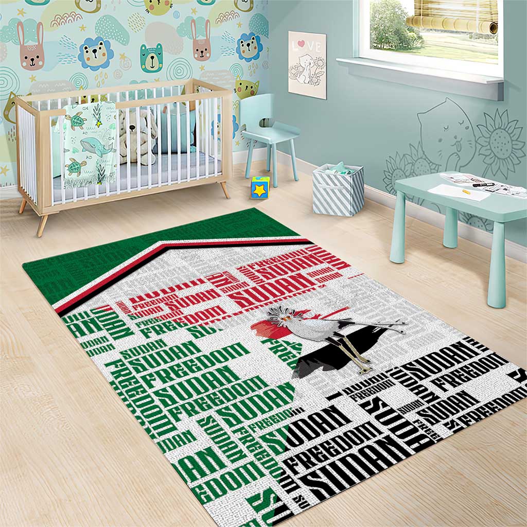 Sudan Area Rug Secretary Bird With Typography Patterns - African Pride