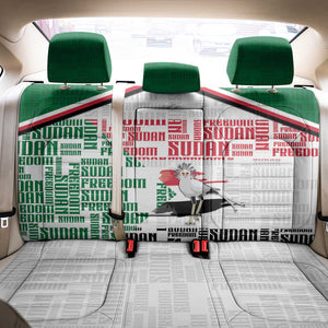 Sudan Back Car Seat Cover Secretary Bird With Typography Patterns - African Pride