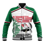 Personalized Sudan Baseball Jacket Secretary Bird With Typography Patterns - African Pride