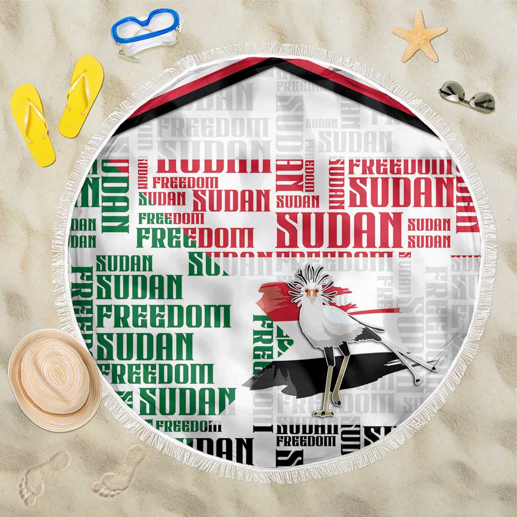 Sudan Beach Blanket Secretary Bird With Typography Patterns - African Pride