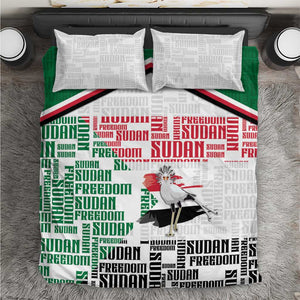 Sudan Bedding Set Secretary Bird With Typography Patterns - African Pride