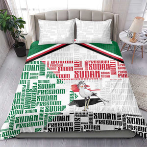 Sudan Bedding Set Secretary Bird With Typography Patterns - African Pride