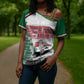 Personalized Sudan Cross Shoulder Shirt Secretary Bird With Typography Patterns - African Pride