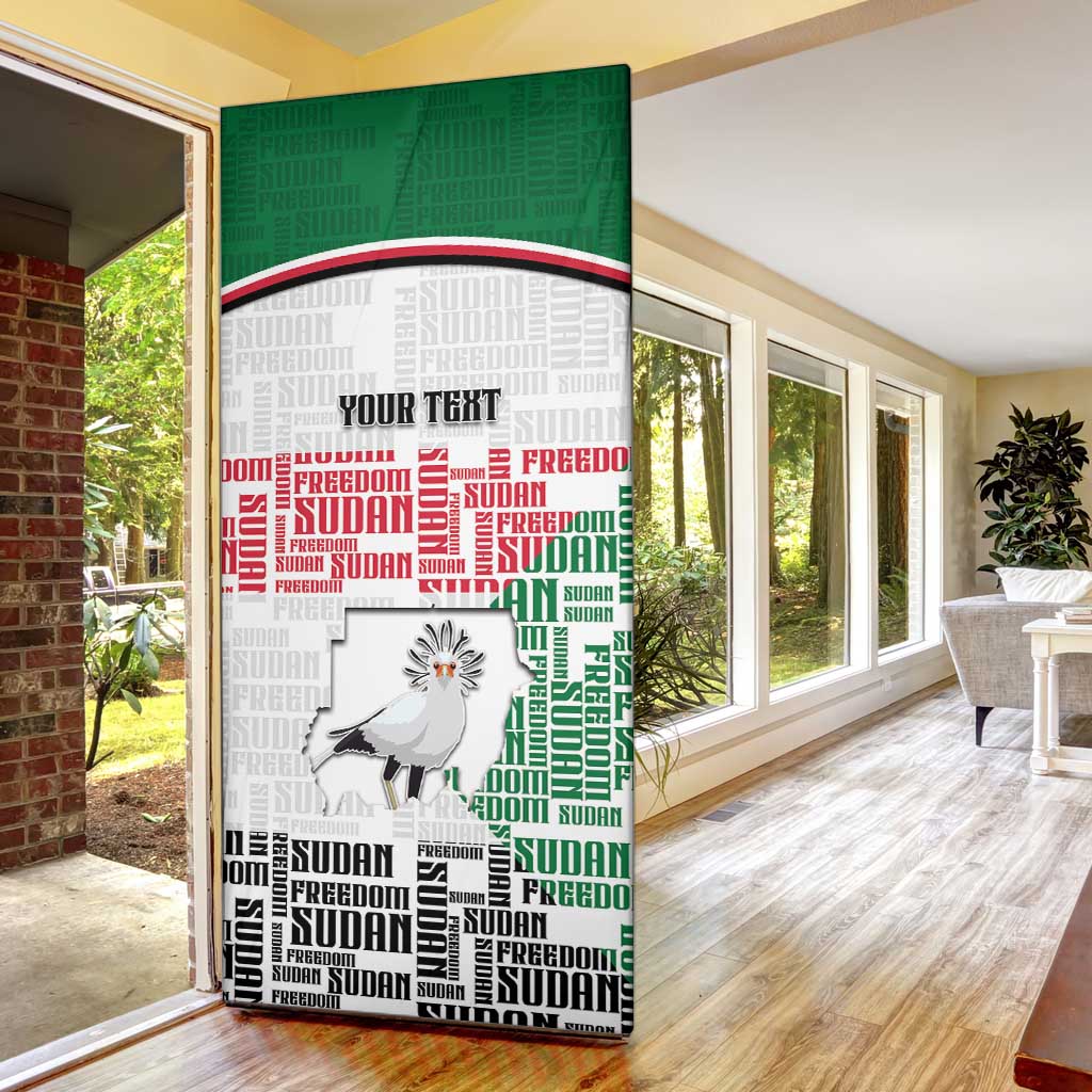 Personalized Sudan Door Cover Secretary Bird With Typography Patterns - African Pride