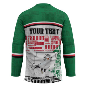 Personalized Sudan Hockey Jersey Secretary Bird With Typography Patterns - African Pride