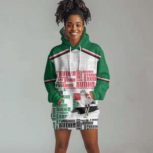 Personalized Sudan Hoodie Dress Secretary Bird With Typography Patterns - African Pride