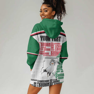 Personalized Sudan Hoodie Dress Secretary Bird With Typography Patterns - African Pride