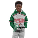Personalized Sudan Kid Hoodie Secretary Bird With Typography Patterns - African Pride