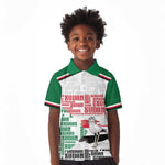 Personalized Sudan Kid Polo Shirt Secretary Bird With Typography Patterns - African Pride