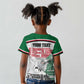 Personalized Sudan Kid T shirt Secretary Bird With Typography Patterns - African Pride