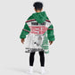 Personalized Sudan Kid Wearable Blanket Hoodie Secretary Bird With Typography Patterns - African Pride