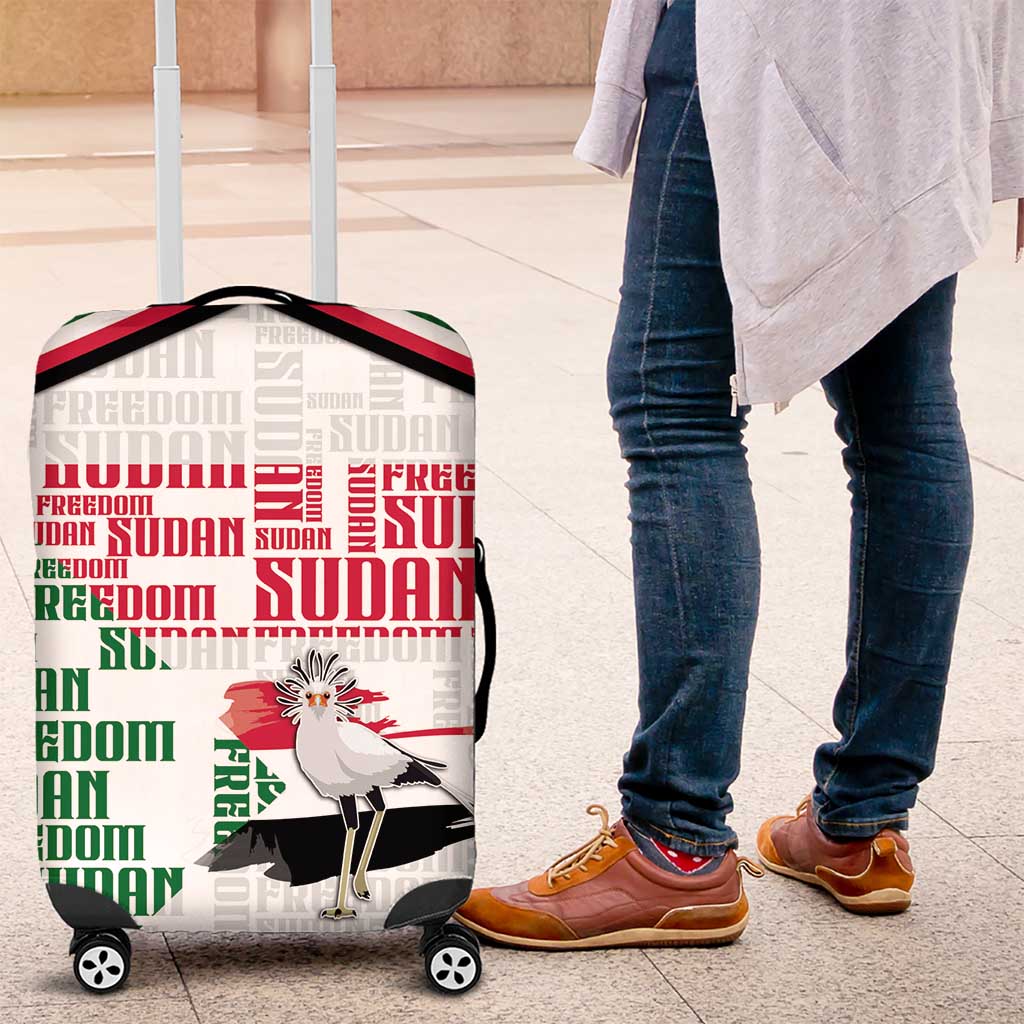 Sudan Luggage Cover Secretary Bird With Typography Patterns - African Pride