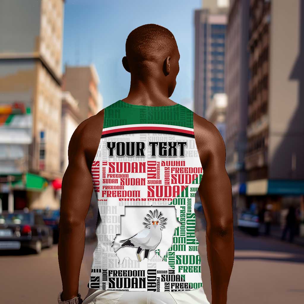 Personalized Sudan Men Tank Top Secretary Bird With Typography Patterns - African Pride