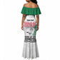 Personalized Sudan Mermaid Dress Secretary Bird With Typography Patterns - African Pride