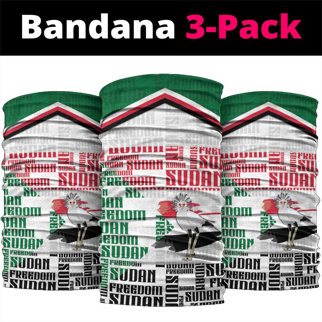 Sudan Neck Gaiter Secretary Bird With Typography Patterns - African Pride