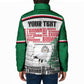 Personalized Sudan Padded Jacket Secretary Bird With Typography Patterns - African Pride