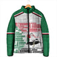 Personalized Sudan Padded Jacket Secretary Bird With Typography Patterns - African Pride