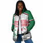 Personalized Sudan Padded Jacket Secretary Bird With Typography Patterns - African Pride