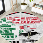 Sudan Round Carpet Secretary Bird With Typography Patterns - African Pride