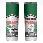 Personalized Sudan Skinny Tumbler Secretary Bird With Typography Patterns - African Pride