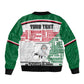 Personalized Sudan Sleeve Zip Bomber Jacket Secretary Bird With Typography Patterns - African Pride