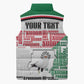 Personalized Sudan Sleeveless Puffer Jacket Secretary Bird With Typography Patterns - African Pride