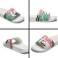 Sudan Slide Sandals Secretary Bird With Typography Patterns - African Pride
