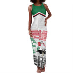 Personalized Sudan Tank Maxi Dress Secretary Bird With Typography Patterns - African Pride