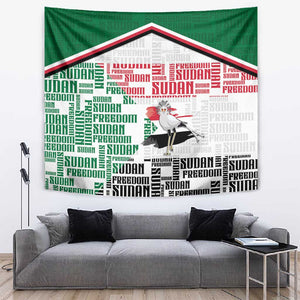 Sudan Tapestry Secretary Bird With Typography Patterns - African Pride