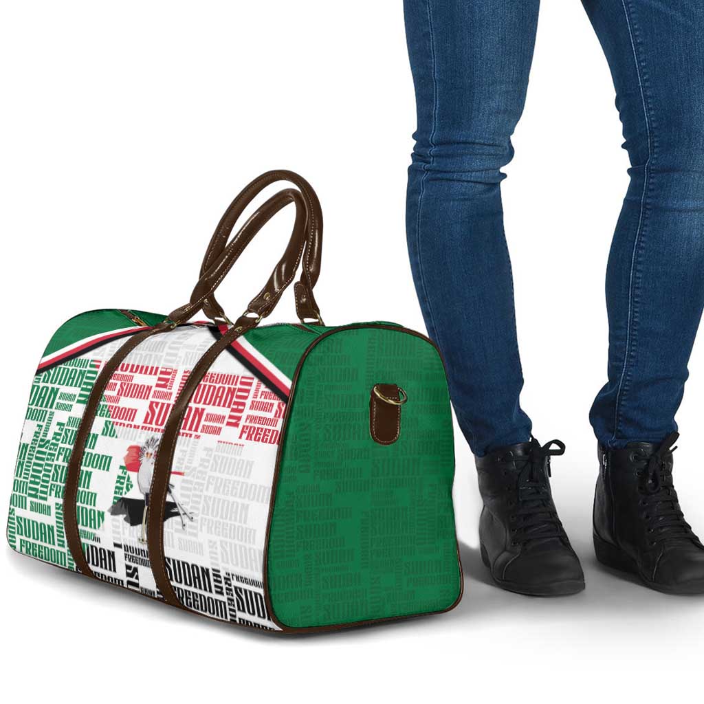 Sudan Travel Bag Secretary Bird With Typography Patterns - African Pride