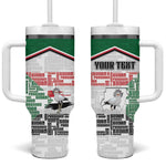 Personalized Sudan Tumbler With Handle Secretary Bird With Typography Patterns - African Pride