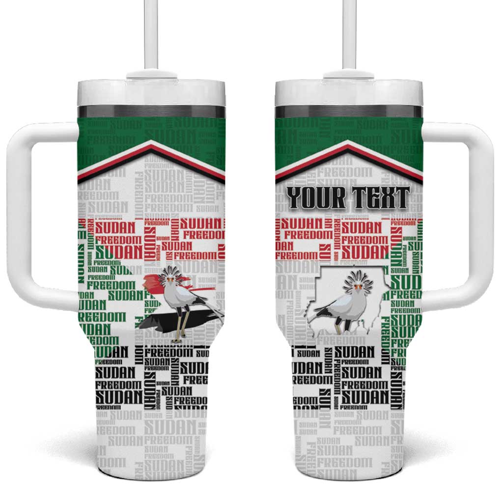 Personalized Sudan Tumbler With Handle Secretary Bird With Typography Patterns - African Pride
