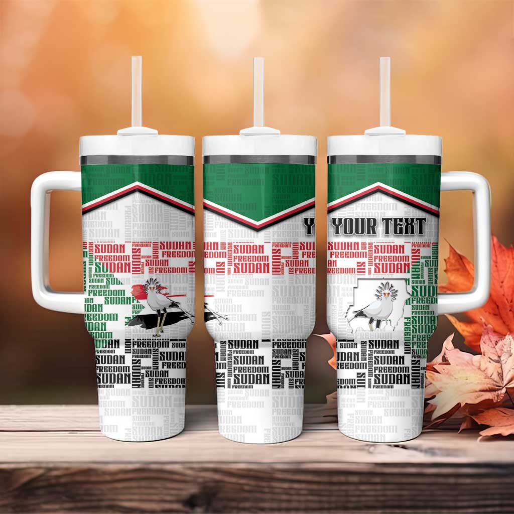 Personalized Sudan Tumbler With Handle Secretary Bird With Typography Patterns - African Pride