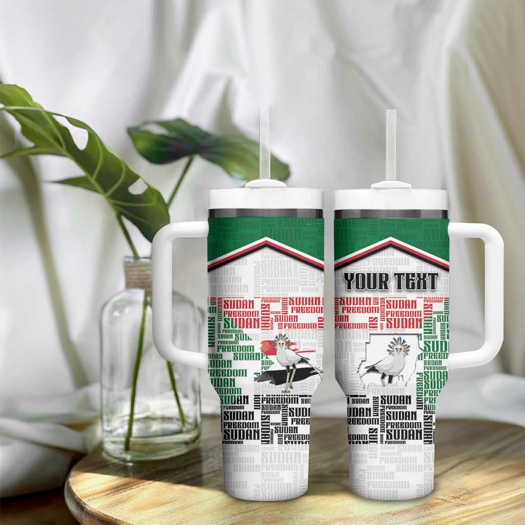 Personalized Sudan Tumbler With Handle Secretary Bird With Typography Patterns - African Pride